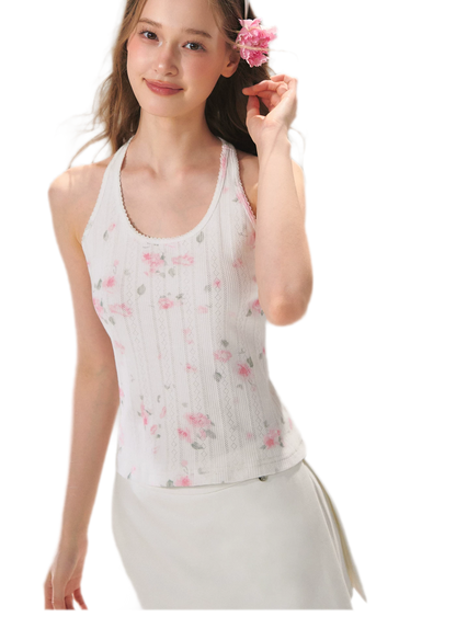Floral Textured Knit Tank