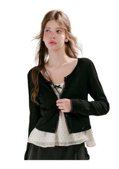 Lace Trim Cardigan