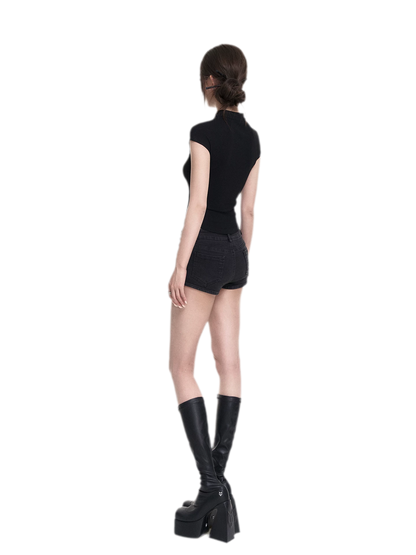 Dark Cutout Cross Tee
