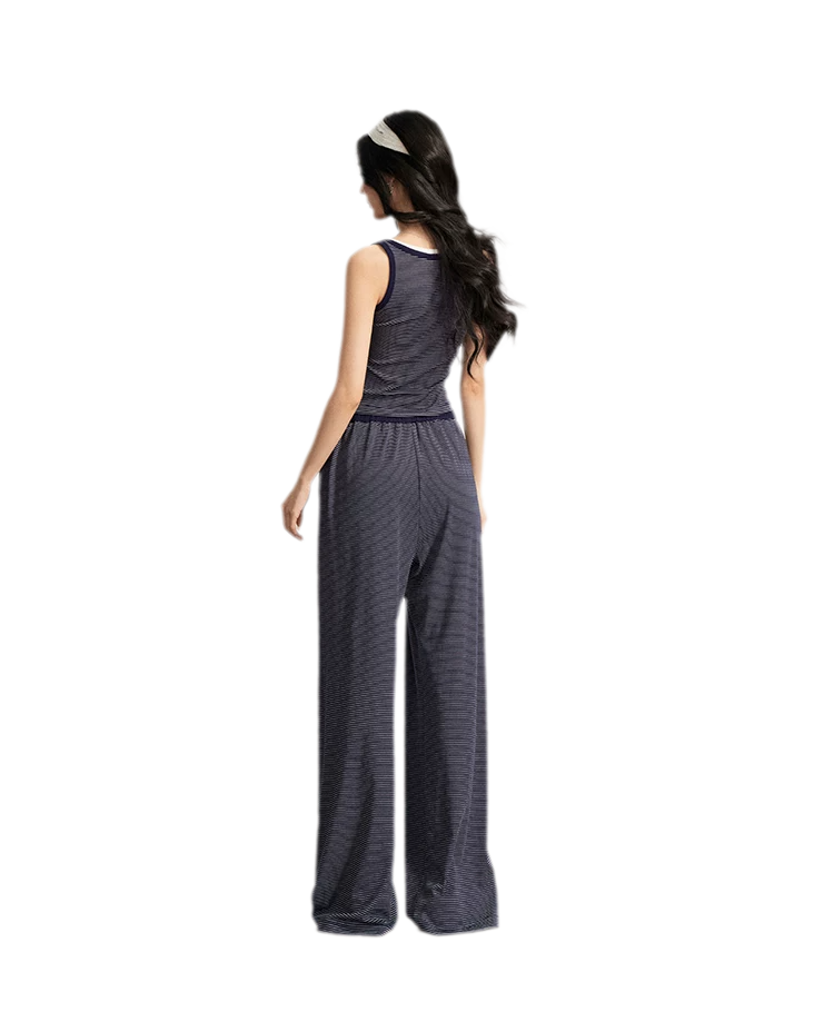 Striped U-Neck Set