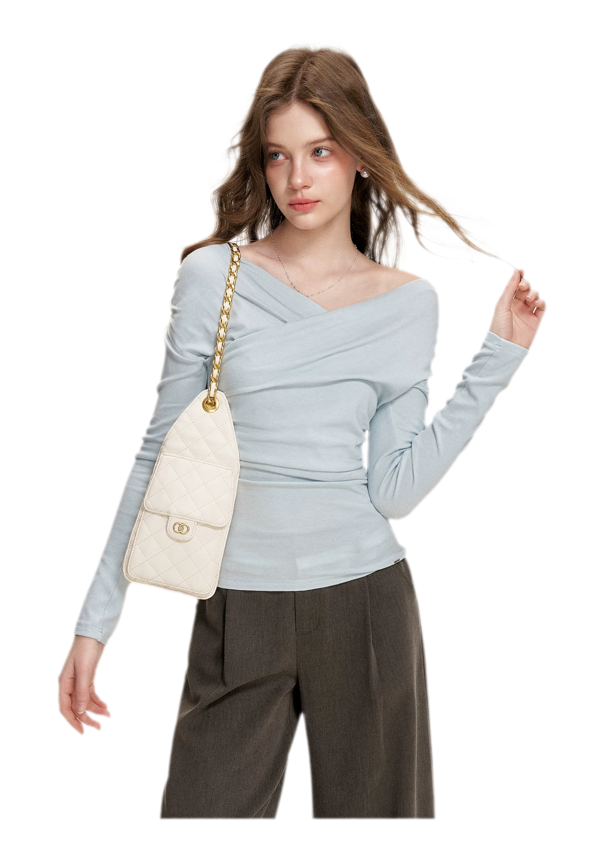 Brushed Off-Shoulder Knit Top
