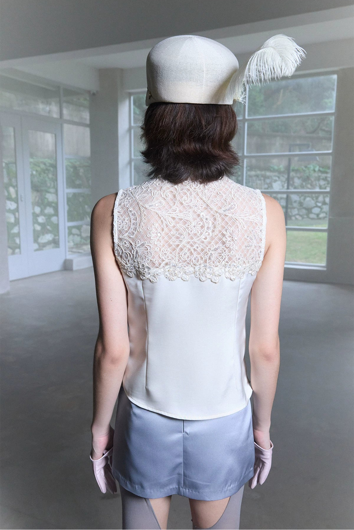 Embroidered Lace Fitted Top