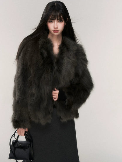 Crown-Grade Fox Fur Jacket