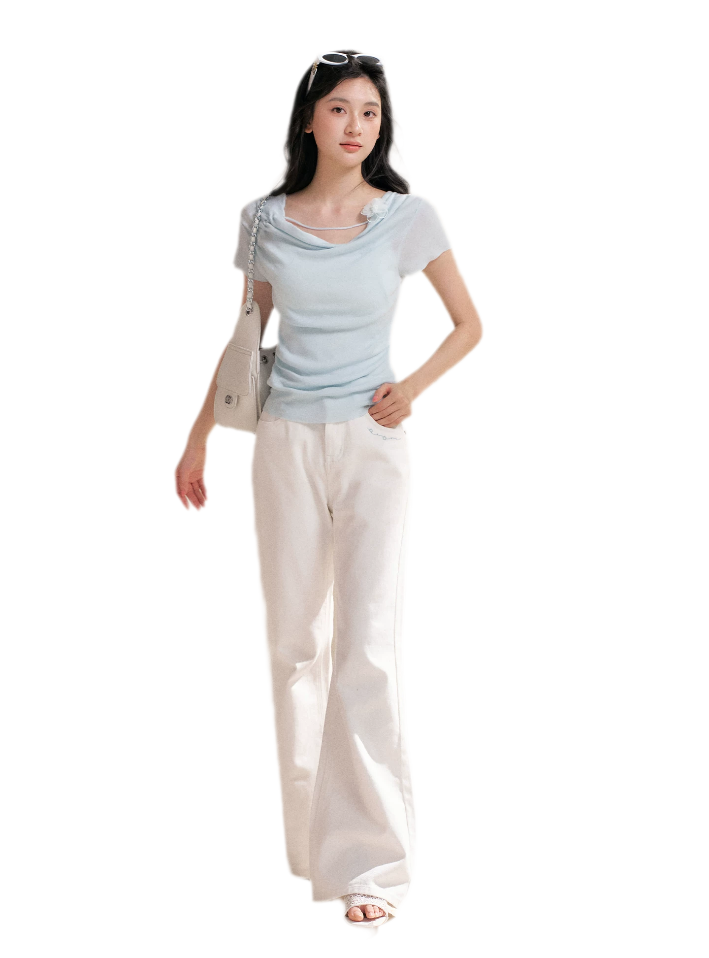 Lyocell Cowl Flower Tee