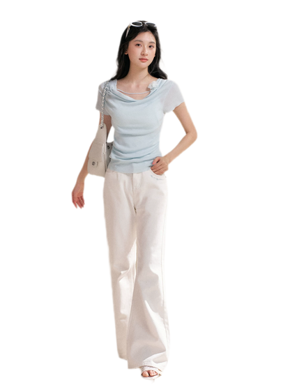 Lyocell Cowl Flower Tee