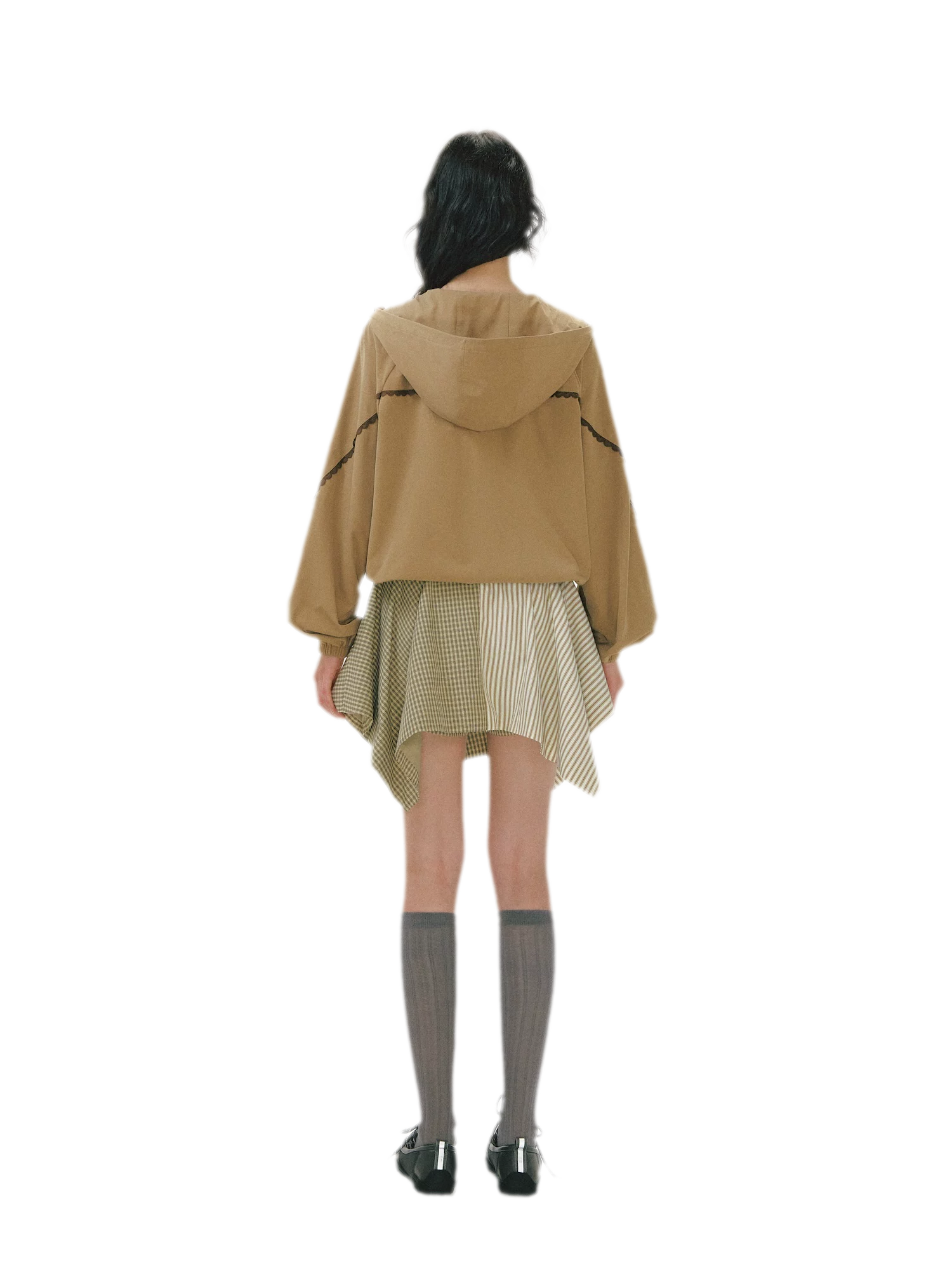Lace Panel Hooded Jacket