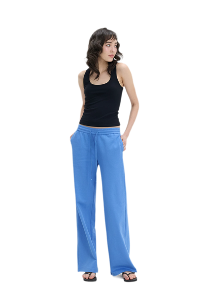Low-Rise Wide-Leg Loose Sweatpants