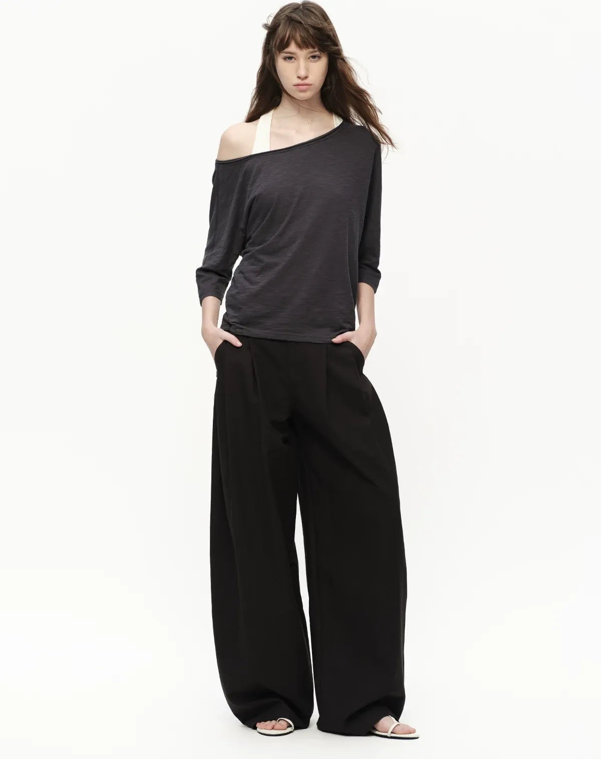 Lyocell Slub One-Shoulder Tee