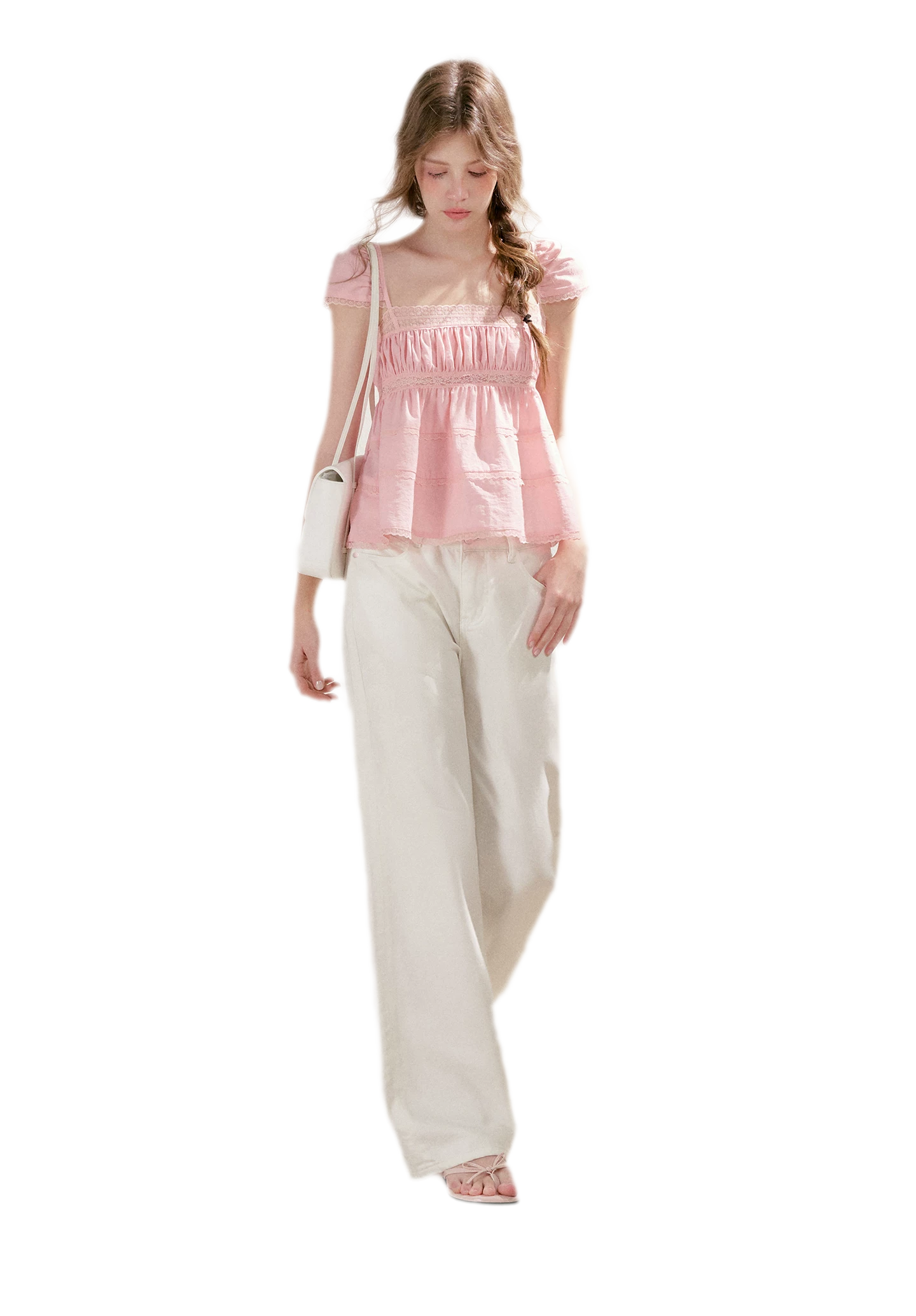 Lace Trim Square Top