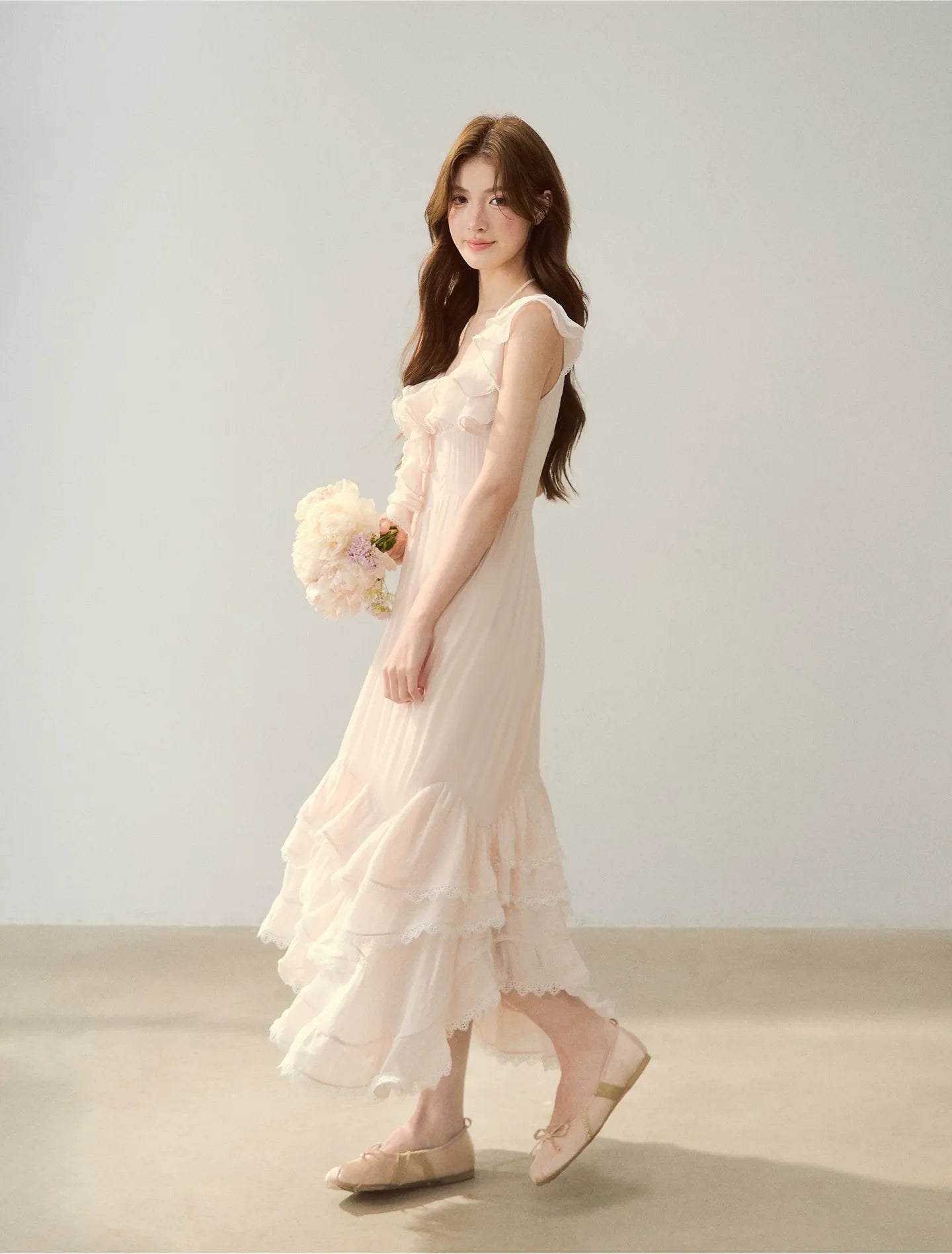 Soft Drape Ruffle Dress