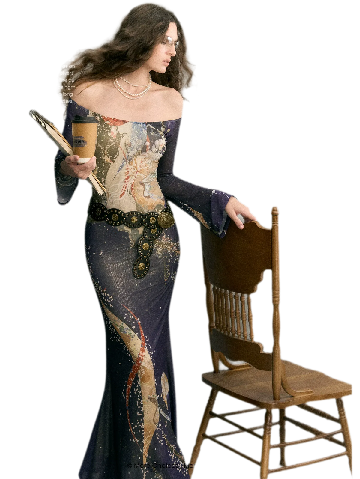 Perlenkrähen-Strickkleid im Meerjungfrauenstil