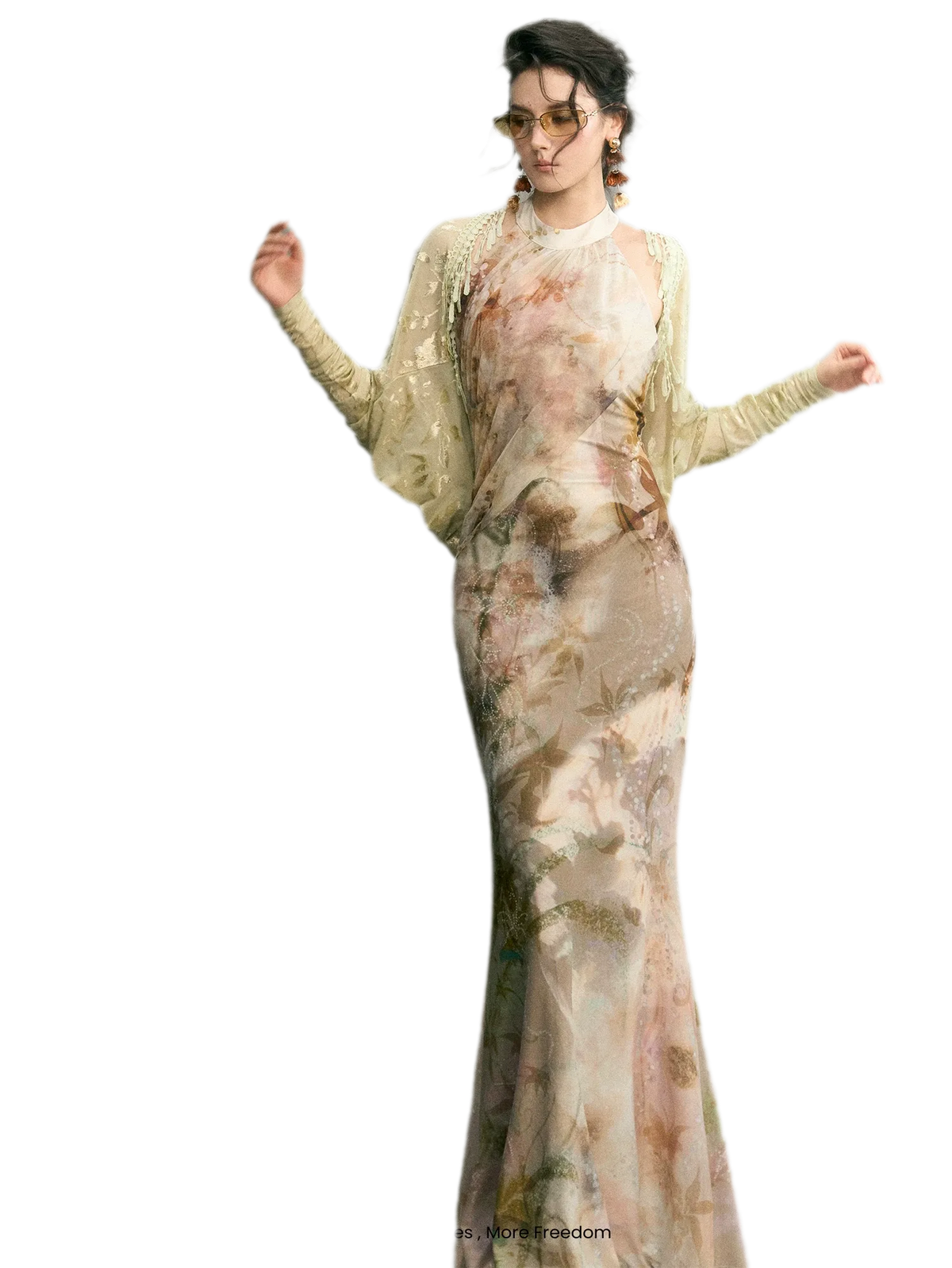 Samt-Jacquard-Meerjungfrauenkleid