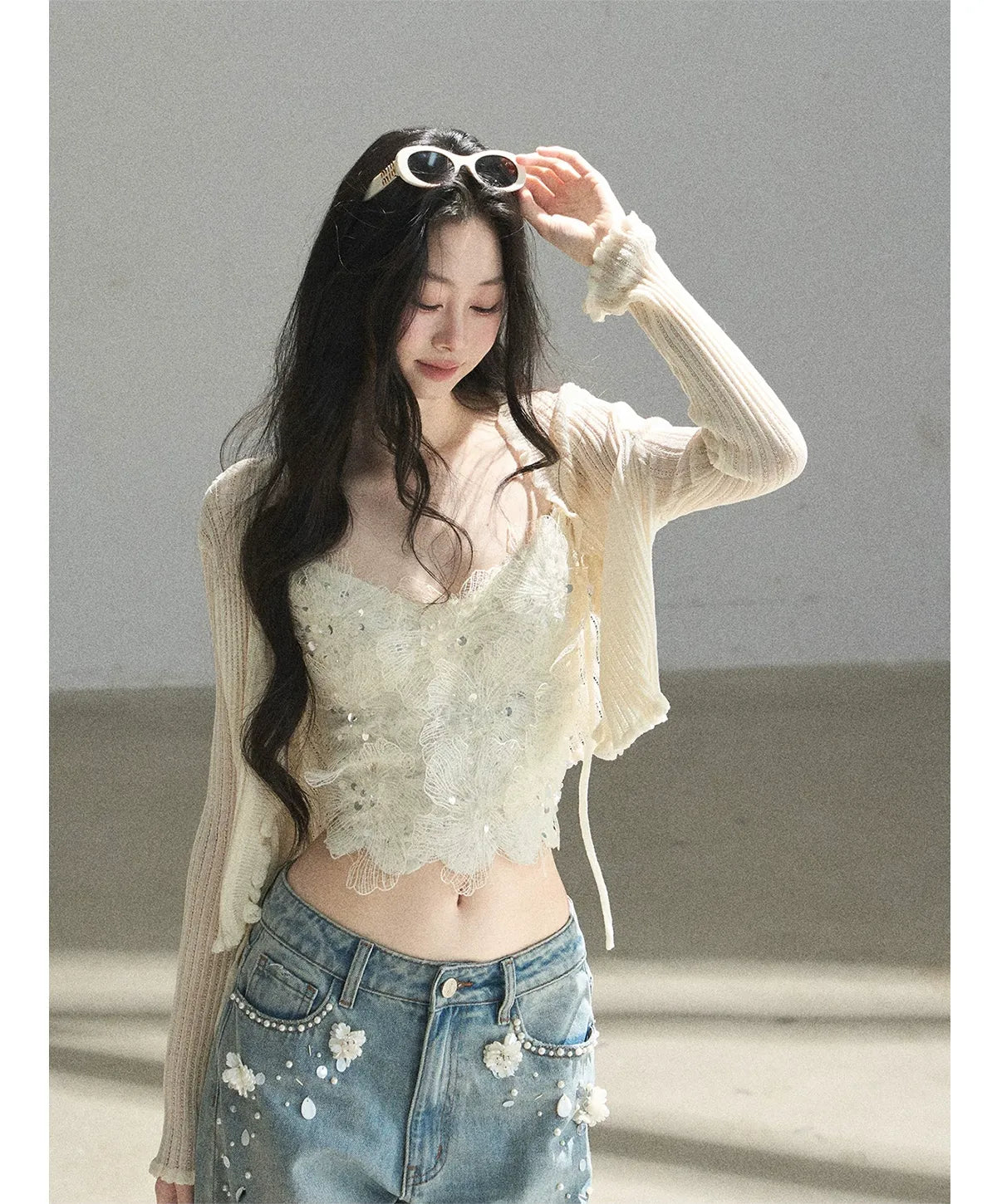 Lace Camisole Knit Set