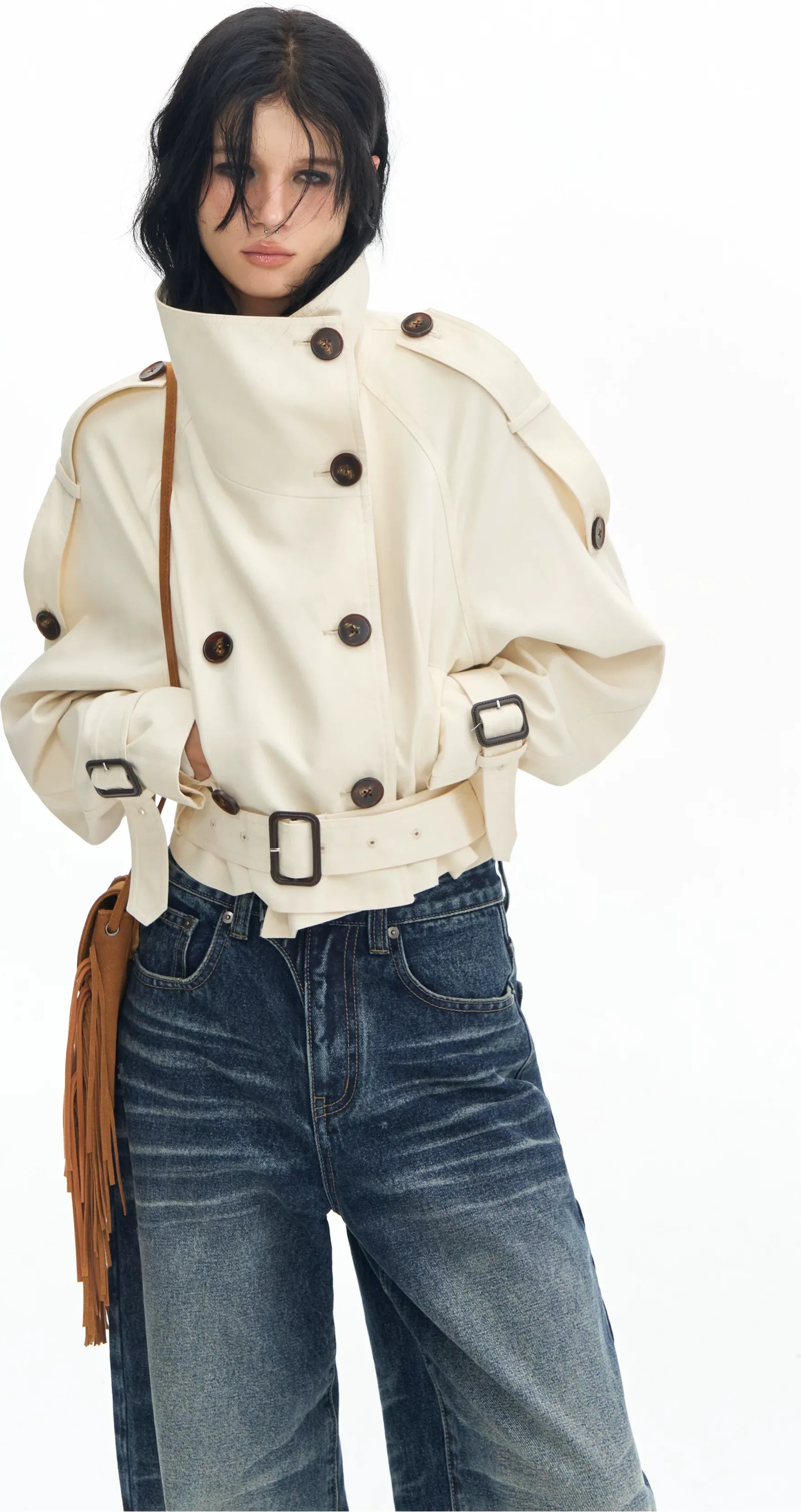 Structured Trench Crop Jacket