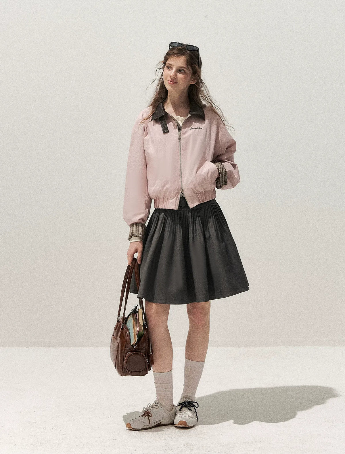 Reversible Houndstooth Cropped Jacket
