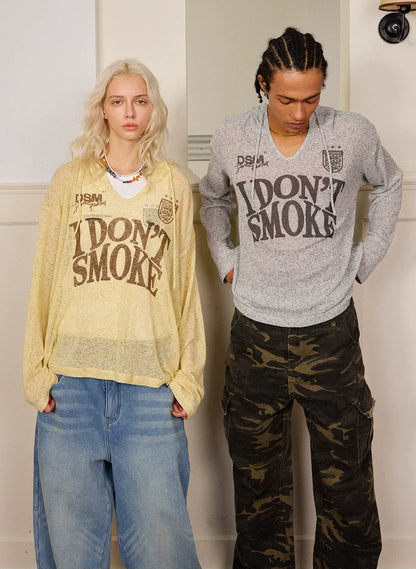 Lightweight Openwork Knit Hoodie