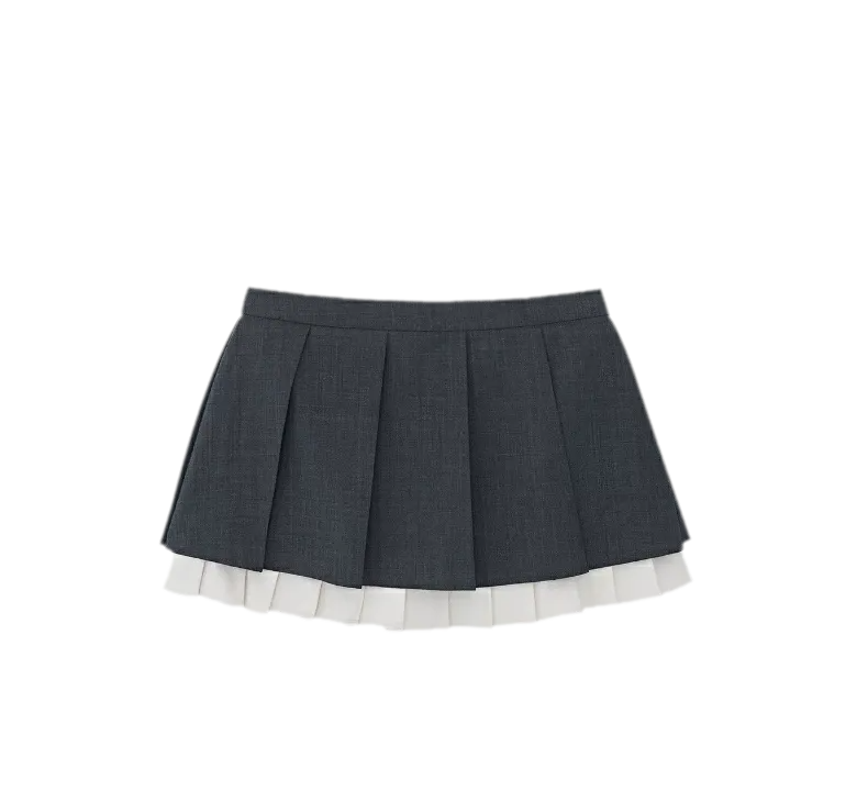 Wide Pleated A-Line Skirt