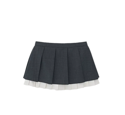 Wide Pleated A-Line Skirt