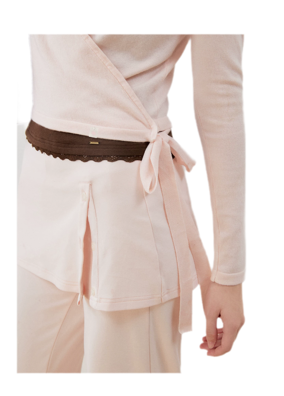 Silk Wool Wrap Knit Top