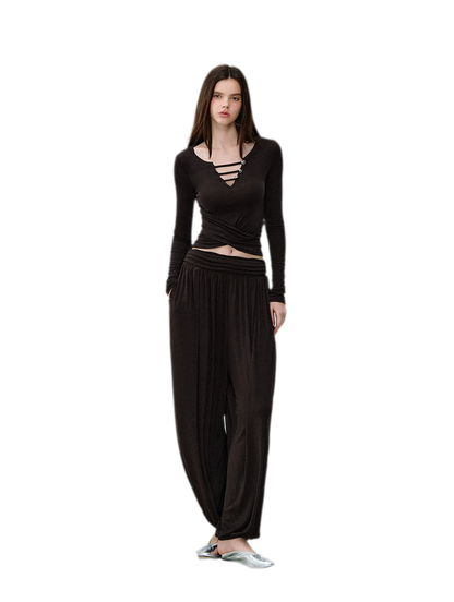 Draped Lantern Pants