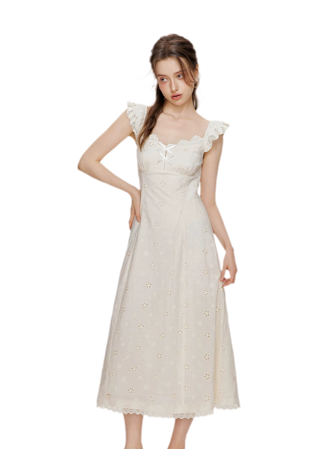 Lace Embroidery Maxi Dress