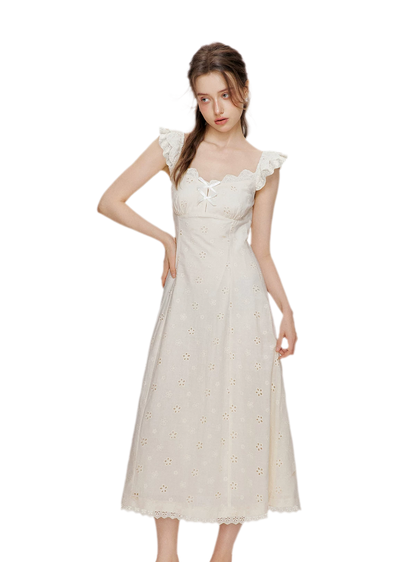 Lace Embroidery Maxi Dress