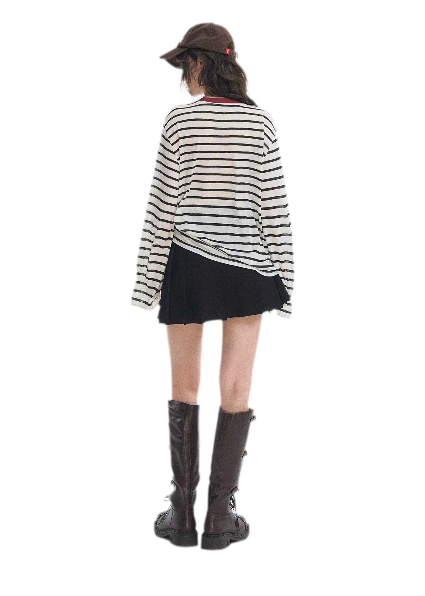 Asymmetrical Pleated A-Line Skort