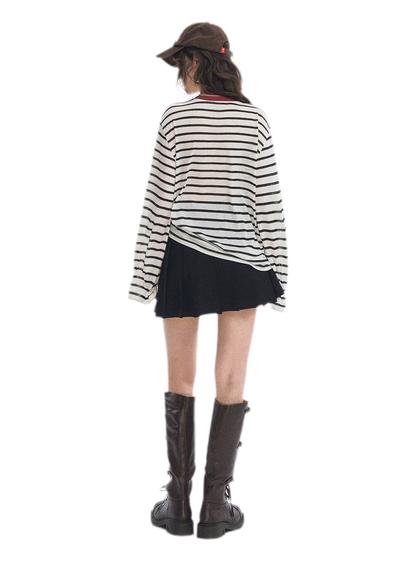 Asymmetrical Pleated A-Line Skort
