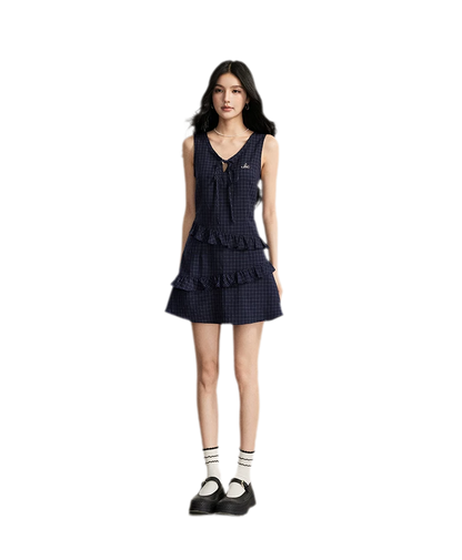 Ruffled Plaid Cami Dress
