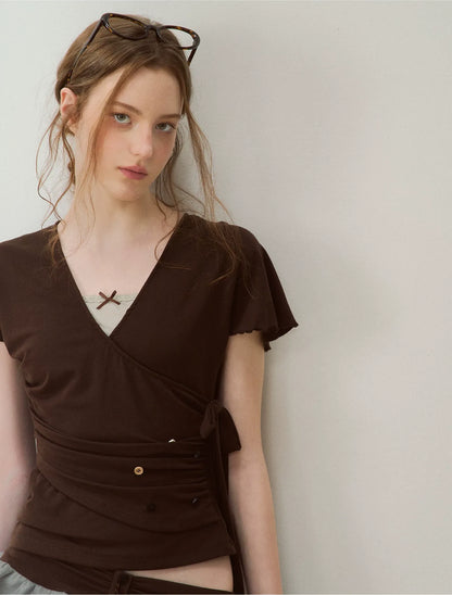 Ruffle Sleeve Two-Piece Tee