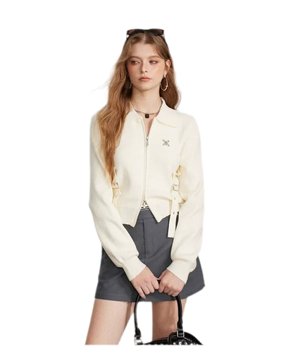 Vintage Cropped Zip Cardigan