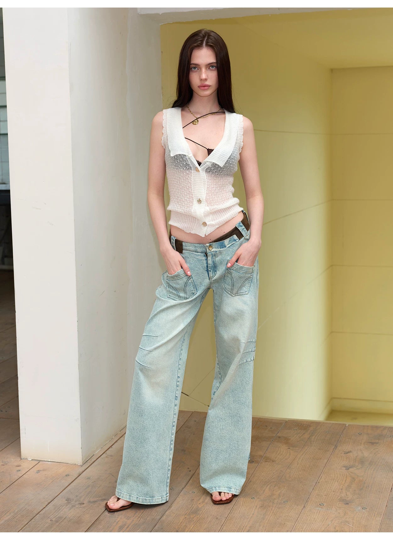 Summer Vintage Satin Triangle Cup Lace Camisole