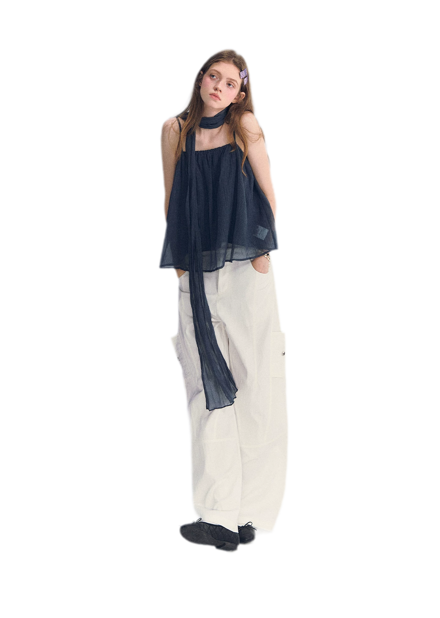 Chiffon Draped Cami Top