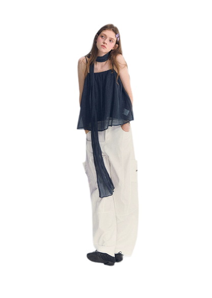 Chiffon Draped Cami Top
