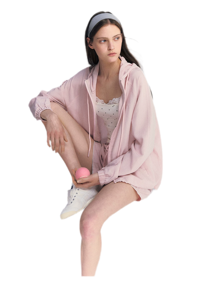 Lace Trim Drawstring Set