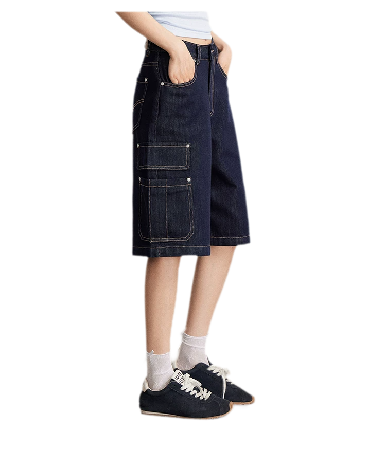 Wide-Leg Cargo Shorts
