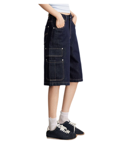 Wide-Leg Cargo Shorts