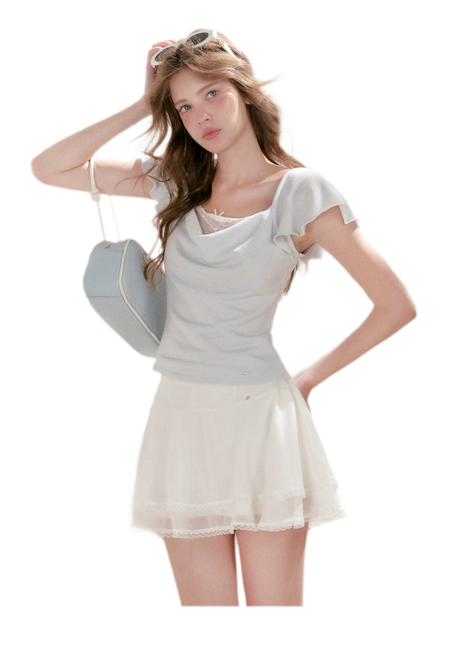 Lace Trim A-Line Skirt