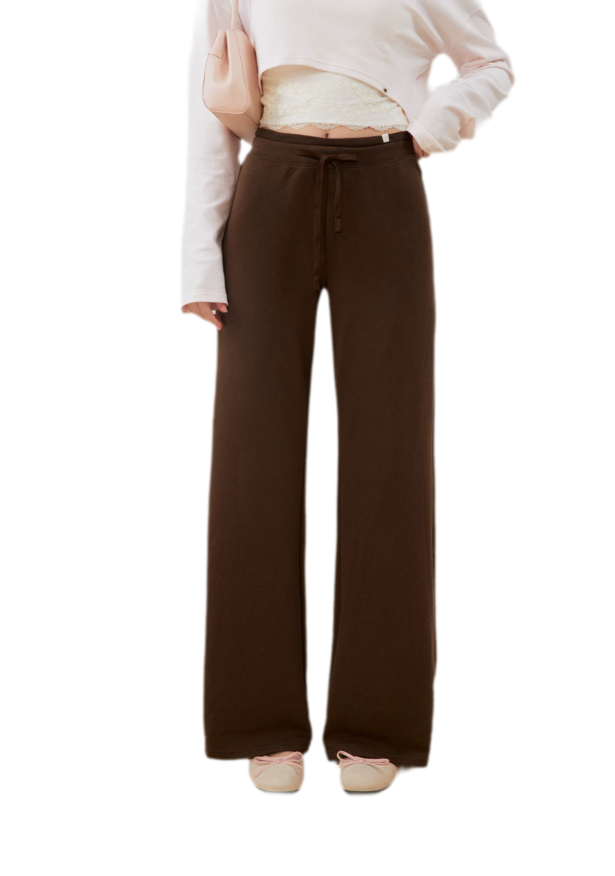 Strukturierte Sweatpants mit Kordelzug und weitem Bein