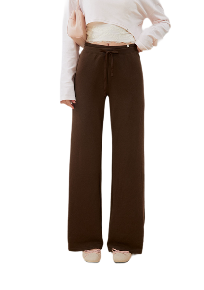 Strukturierte Sweatpants mit Kordelzug und weitem Bein