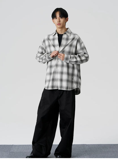 Textured Yarn-Dyed Plaid Overshirt