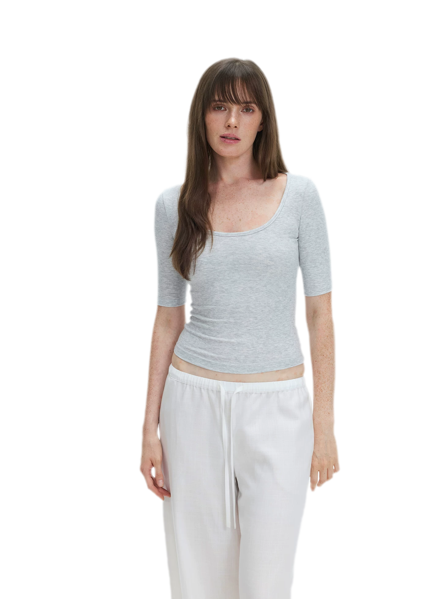 Soft U-Neck Slim-Fit T-Shirt