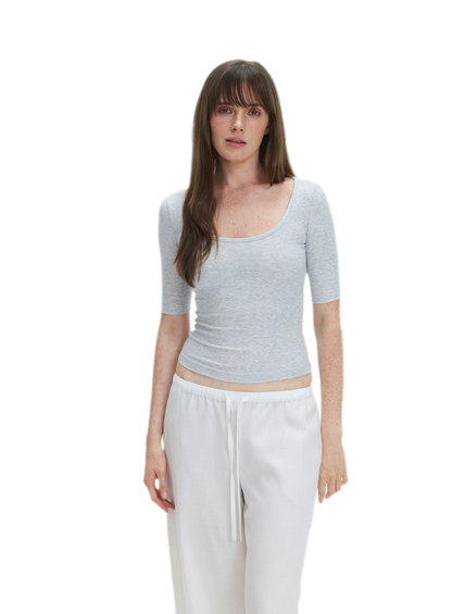 Soft U-Neck Slim-Fit T-Shirt