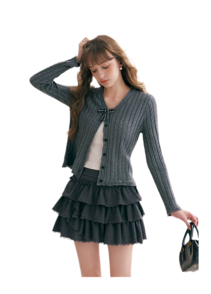 Layered Ruffle A-Line Skirt