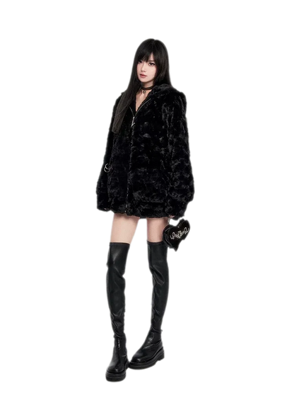 Eco Faux Fur Cat-Ear Hoodie