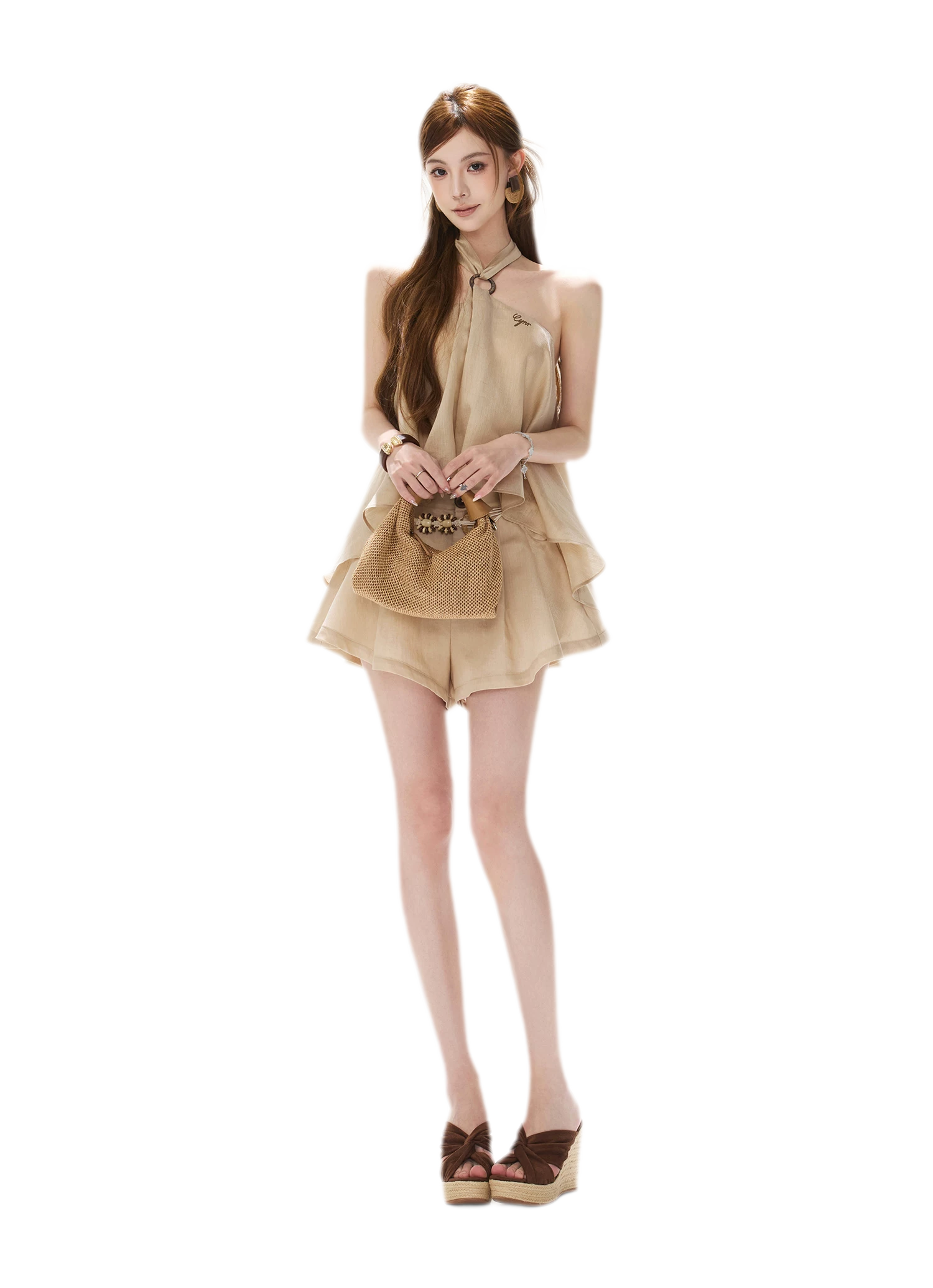 Halter Pleat Skort Set