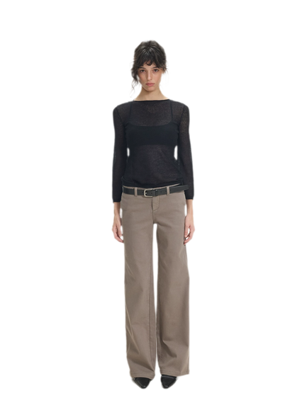 Mohair Sheer Flared Sleeve Top
