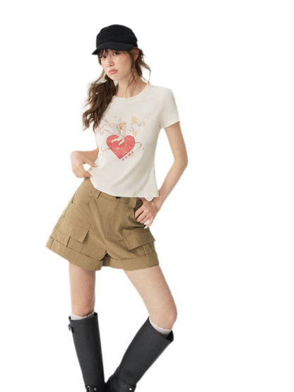 Multi Pocket Cuffed Shorts