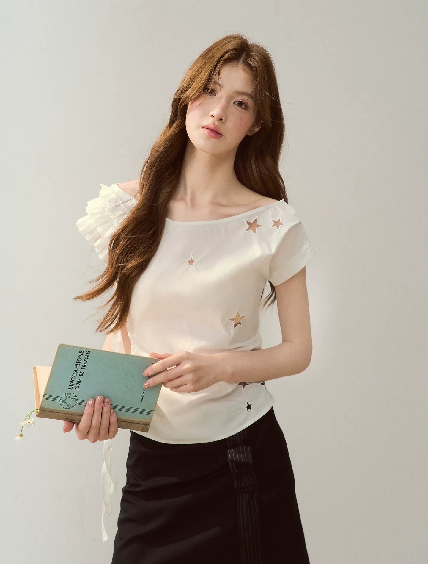 Star Embroidery Asym Shirt