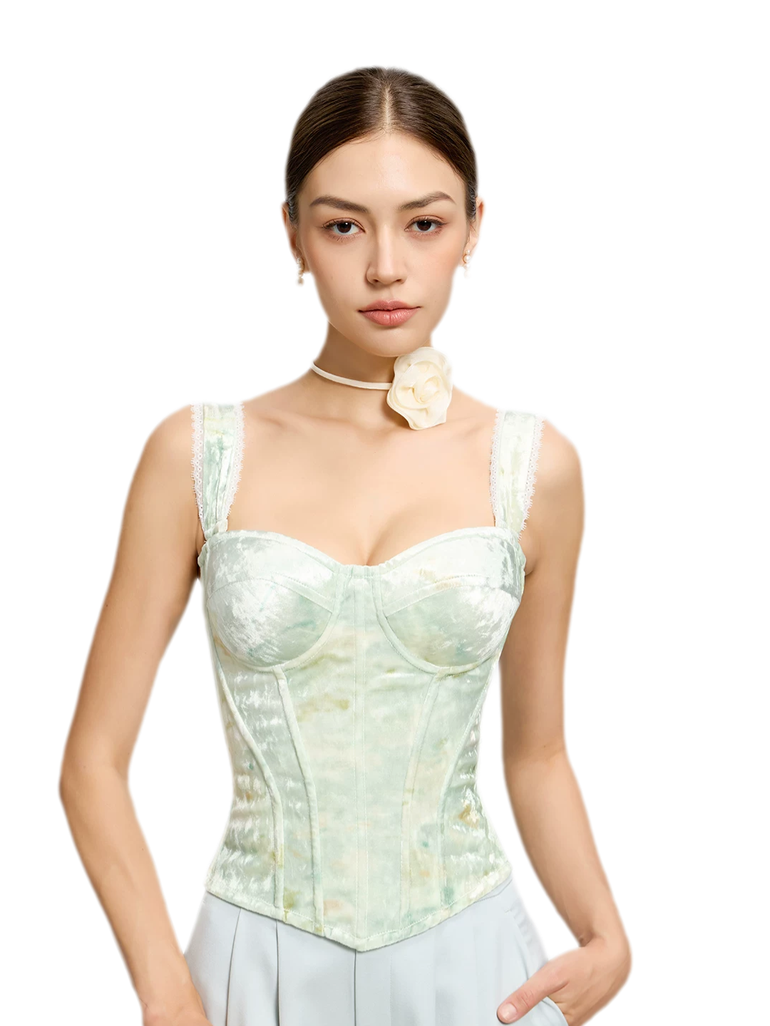 Jacquard Velvet Corset Cami